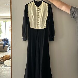 Elegant vintage black and cream opera gown